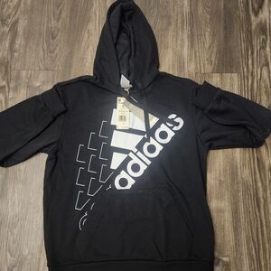 BWT Adidas Womens Hoodie Sweatshirt Logo Originals Black/White Sz S/Small
